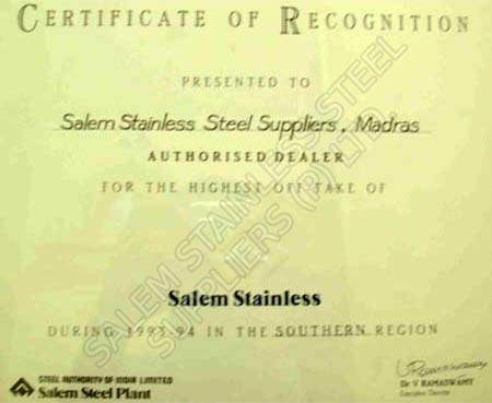 Salem Stainless Steel Supplier,Exporter in Mumbai